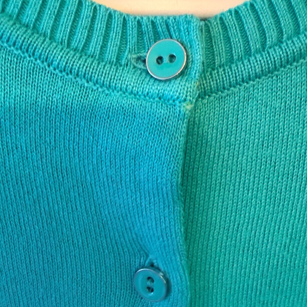 Lord & Taylor Petite Aqua Cotton Modal Cardigan - Picture 4 of 7